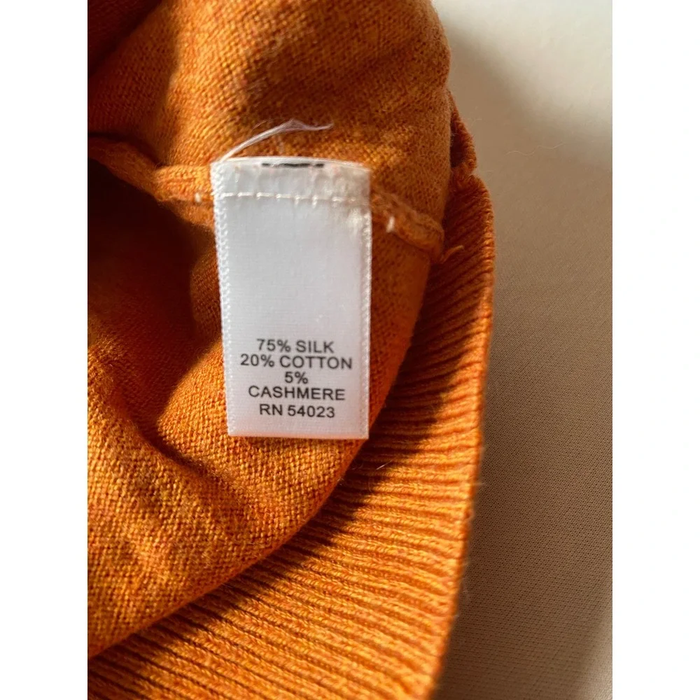 Banana Republic Luxury Blend Orange Silk Cotton Cashmere Crewneck Sweater XXL/T